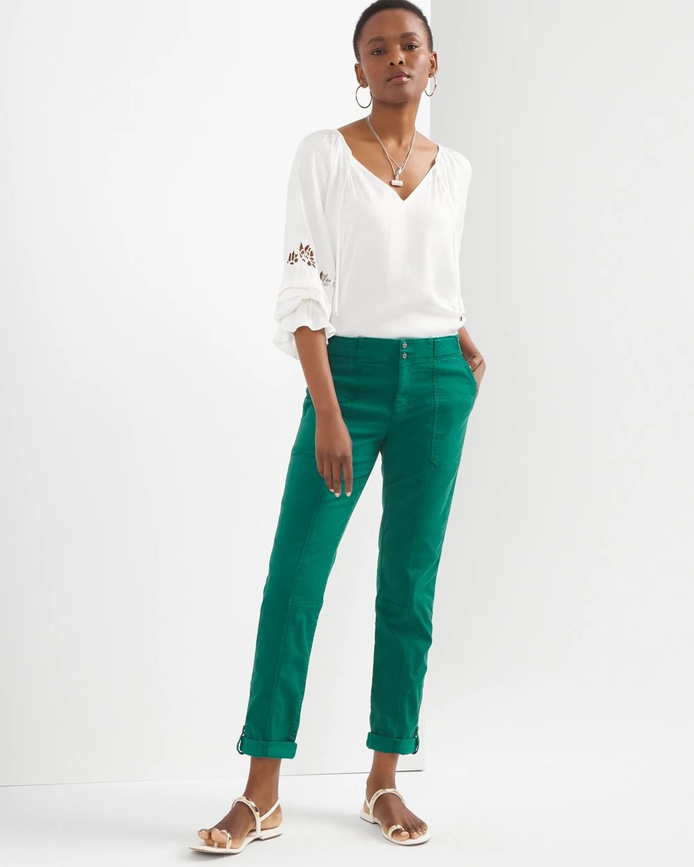 Mid Rise Pret A Pedi Straight Crop Pants